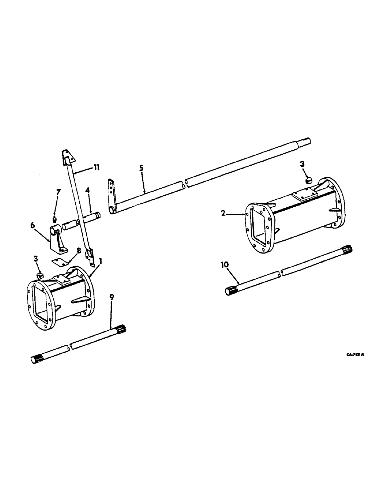 Схема запчастей Case IH 615 - (07-12) - DRIVE TRAIN, MAIN AXLE 120" TREAD EXTENSION, FOR USE W/ OPERATORS PLAT. EXTENSION,S/N 8000 AND BELOW Drive Train