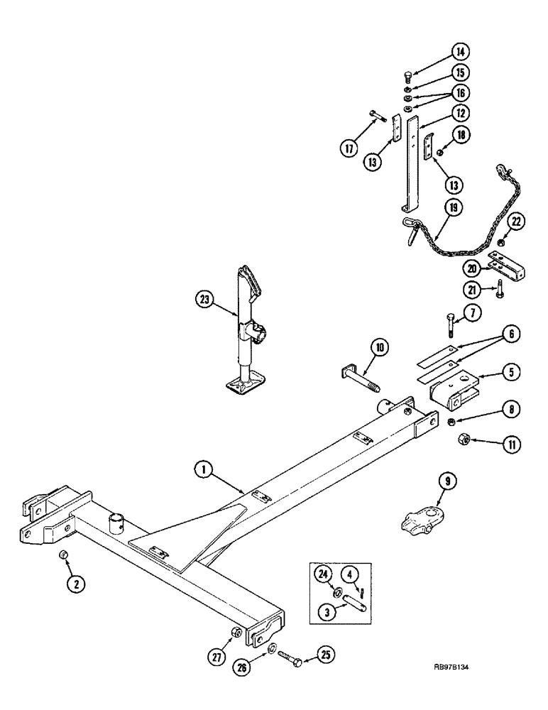 Схема запчастей Case IH 3900 - (9-06) - HITCH (09) - CHASSIS/ATTACHMENTS