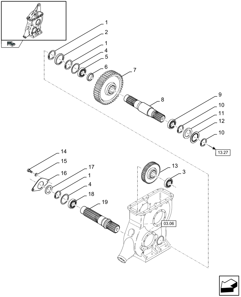 Схема запчастей Case IH LBX432S - (03.08[01]) - MAIN GEARBOX (03) - MAIN GEARBOX