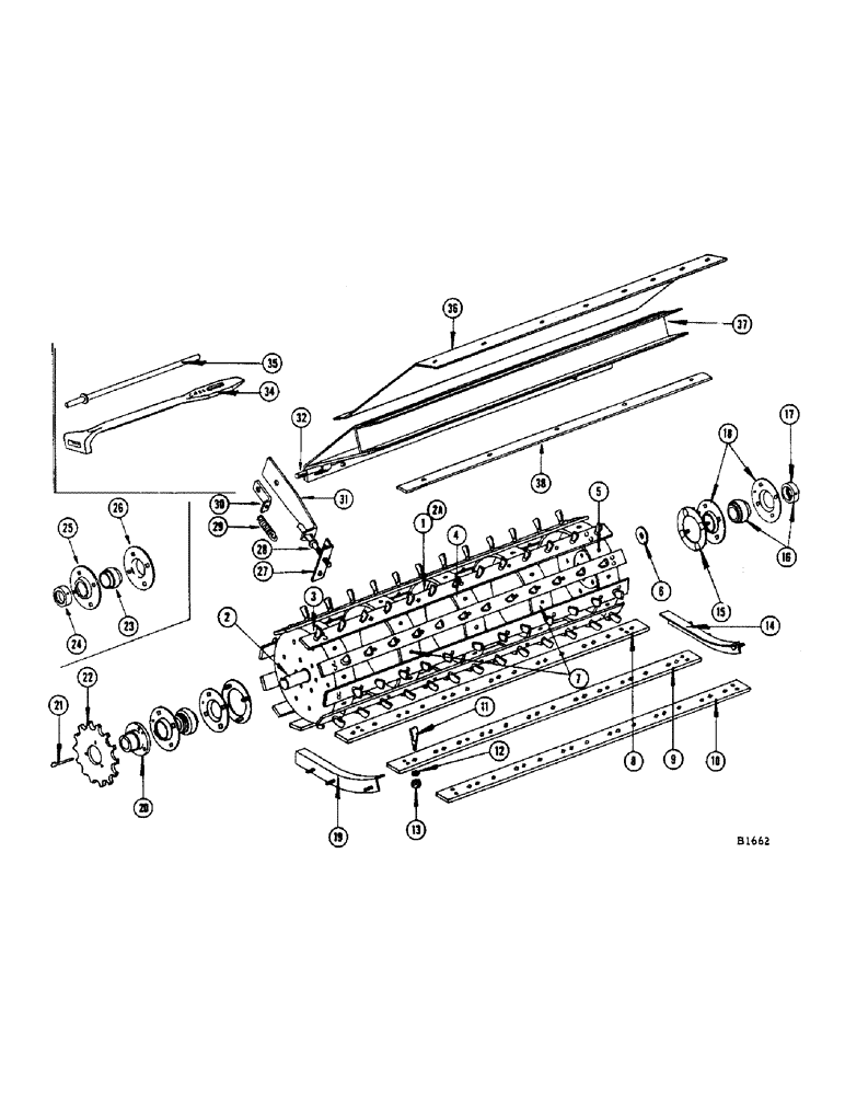 Схема запчастей Case IH 960 - (088) - SPIKE TOOTH CYLINDER (66) - THRESHING