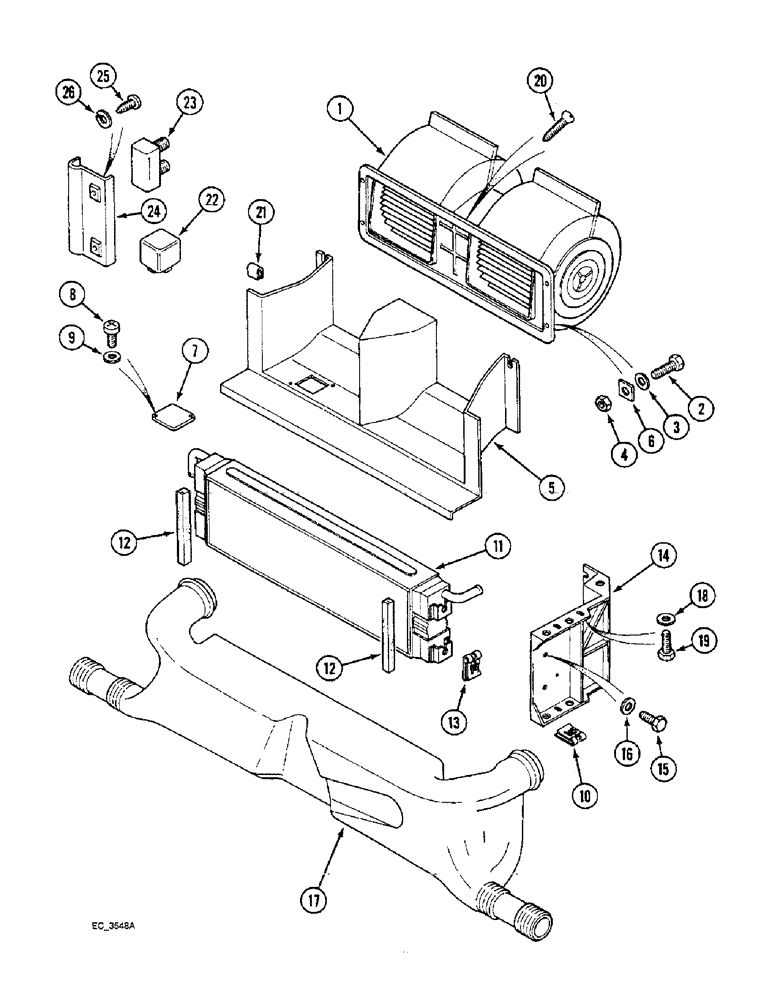 Схема запчастей Case IH 3220 - (9-068) - CAB, HEATER ASSEMBLY (09) - CHASSIS/ATTACHMENTS