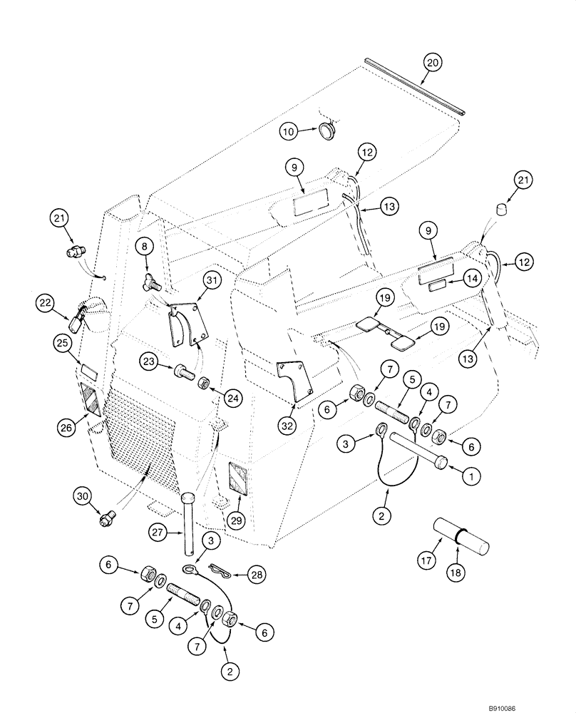 Схема запчастей Case IH 1840 - (09-34) - SPECIAL PARTS FOR GERMANY - TBG APPROVED, - JAF0098065 (09) - CHASSIS/ATTACHMENTS