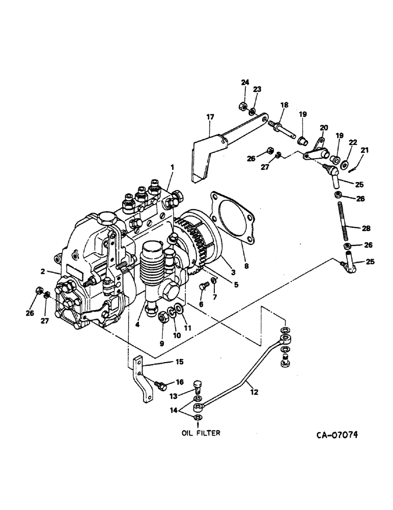 Схема запчастей Case IH 284 - (12-62) - POWER, DIESEL ENGINE, NISSAN, FUEL INJECTION PUMP AND FITTING PARTS Power