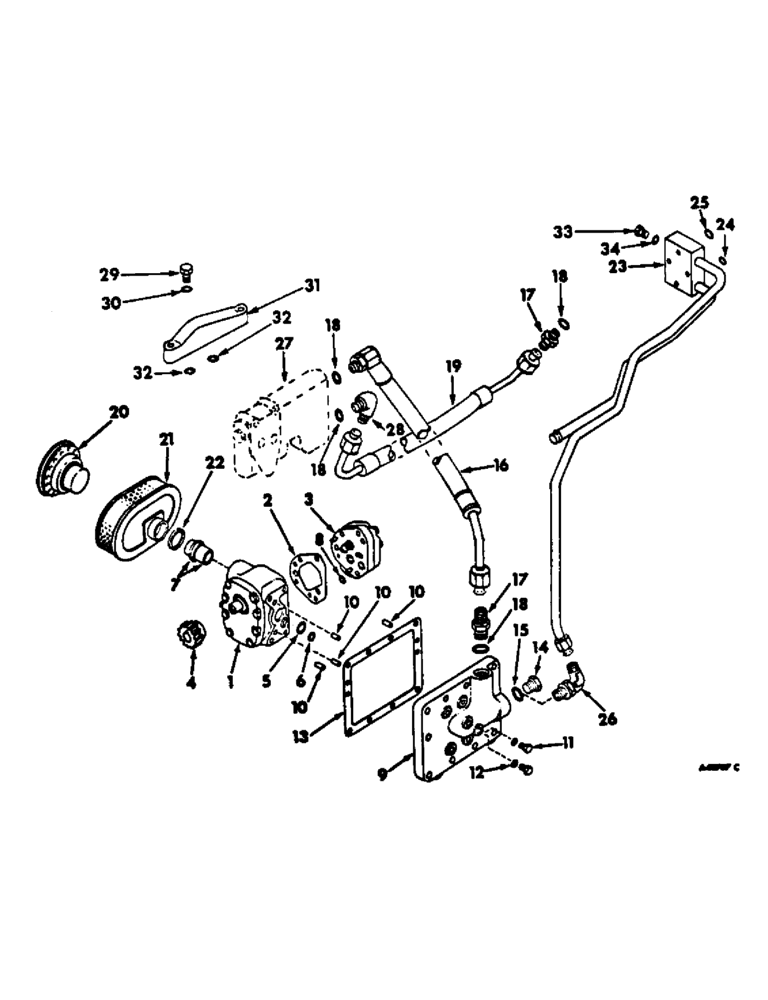 Схема запчастей Case IH 2544 - (F-06) - HYDRAULICS SYSTEM, HYDRAULIC POWER SUPPLY, INTERNATIONAL GEAR DRIVE TRACTORS (07) - HYDRAULIC SYSTEM