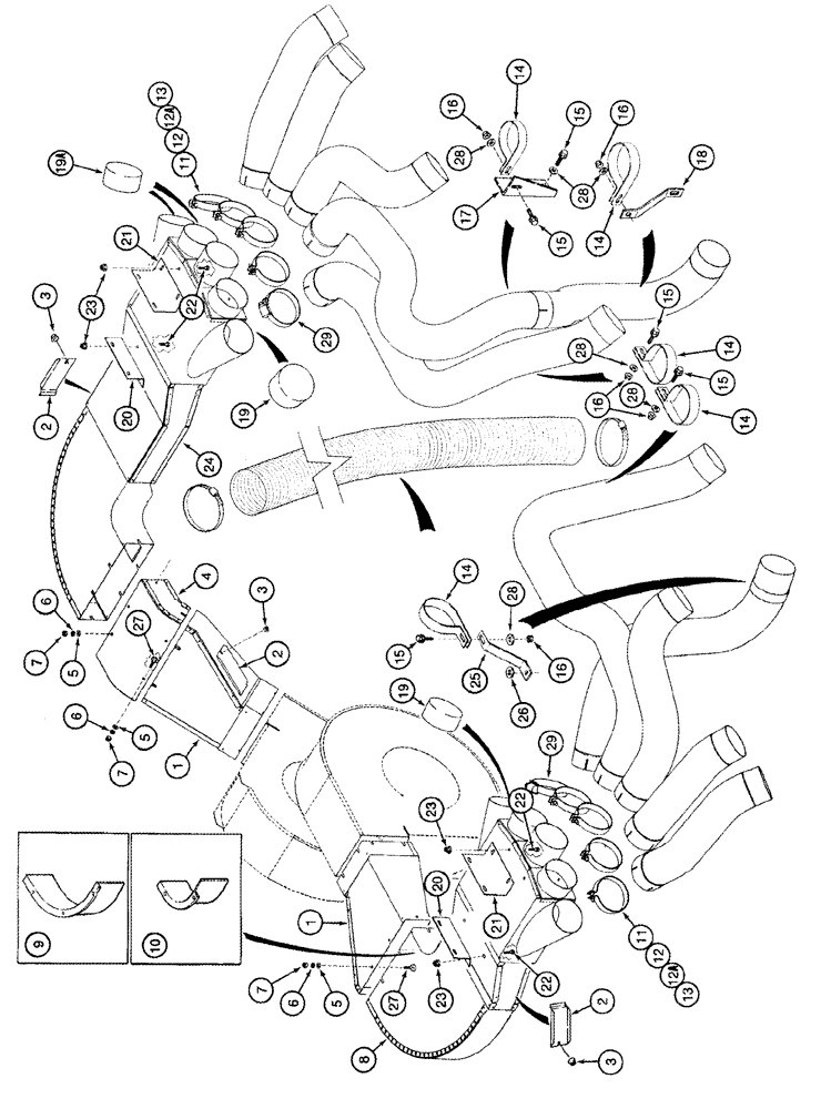 Схема запчастей Case IH 2555 - (09C-18) - AIR DUCTS AND HOSES (15) - HANDLING SYSTEM