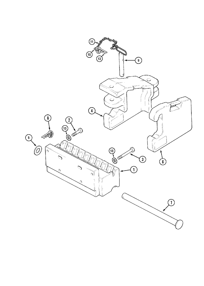 Схема запчастей Case IH MX110 - (09-03) - FRONT WEIGHTS (09) - CHASSIS/ATTACHMENTS