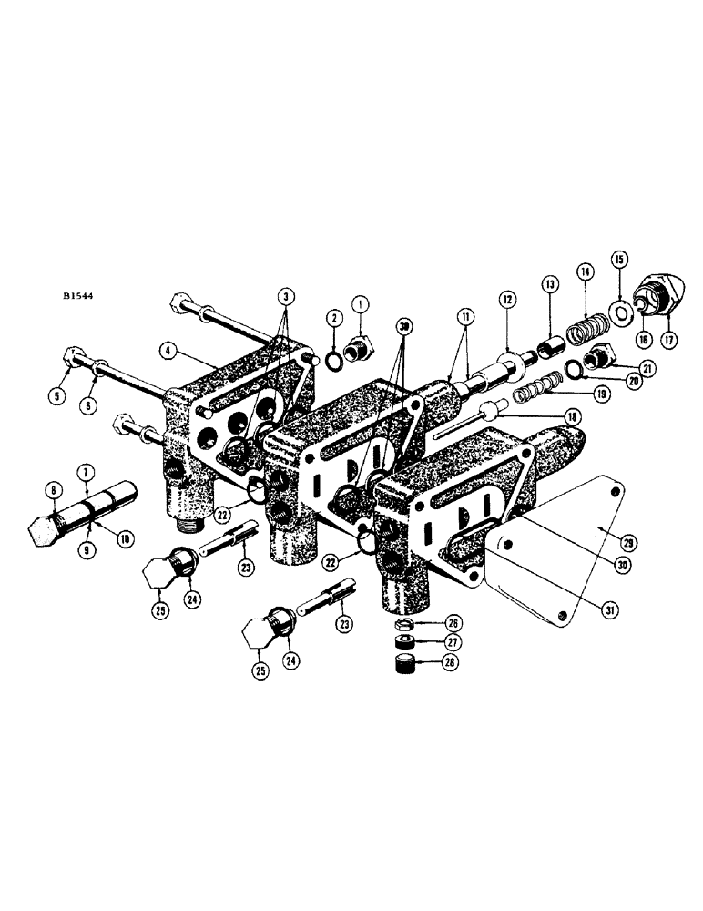 Схема запчастей Case IH 950 - (42) - PARTS FOR FH742064 HYDRAULIC VALVE, PORT PLATE ASSEMBLY, HEADER CONTROL SECTION 