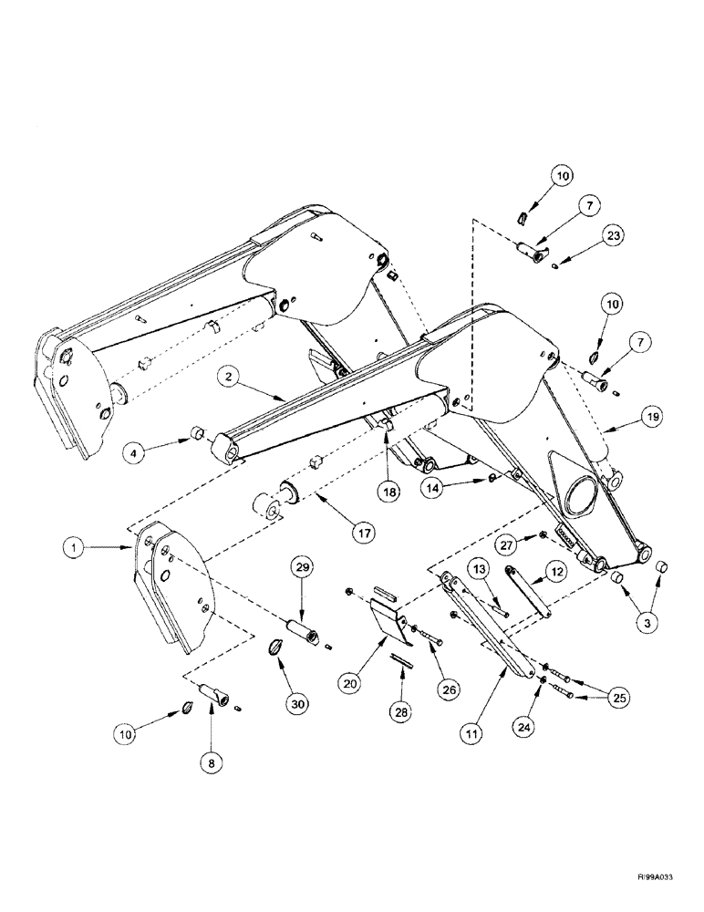 Схема запчастей Case IH L500 - (9-02) - FRAME (L500/L550) (09) - CHASSIS/ATTACHMENTS