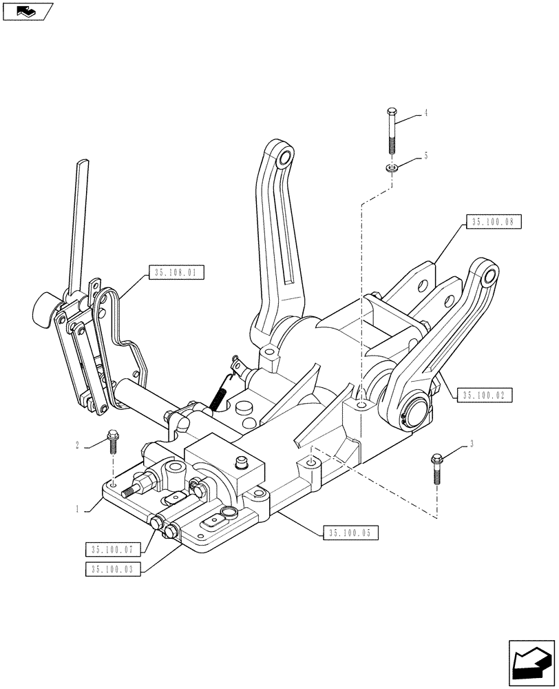 Схема запчастей Case IH FARMALL 35B - (35.100.01) - HYDRAULIC HOUSING ASSY - W/DRAFT CONTROL (35) - HYDRAULIC SYSTEMS