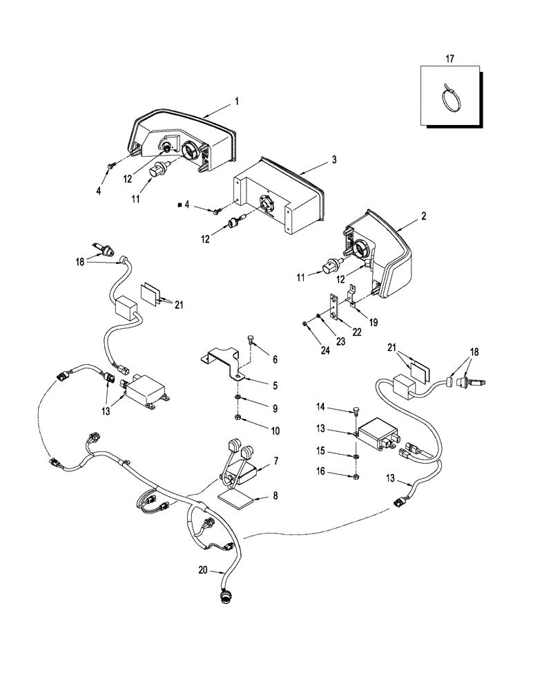 Схема запчастей Case IH STX280 - (04-27[01]) - HEADLAMPS, EUROPE (04) - ELECTRICAL SYSTEMS