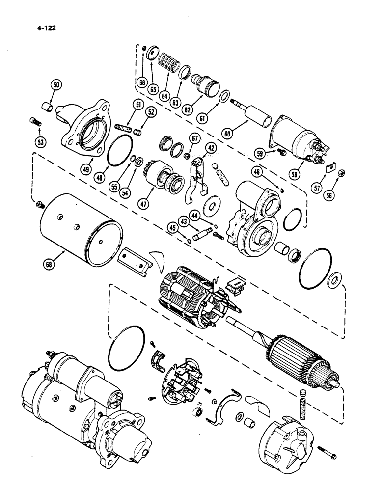 Схема запчастей Case IH 782 - (4-122) - STARTER, DELCO REMY, HEAVY DUTY SEALED (06) - ELECTRICAL SYSTEMS