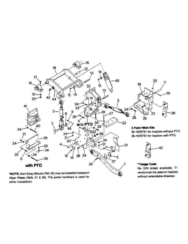 Схема запчастей Case IH STEIGER - (10-01) - THREE POINT HITCH AND MOUNTING Options & Miscellaneous