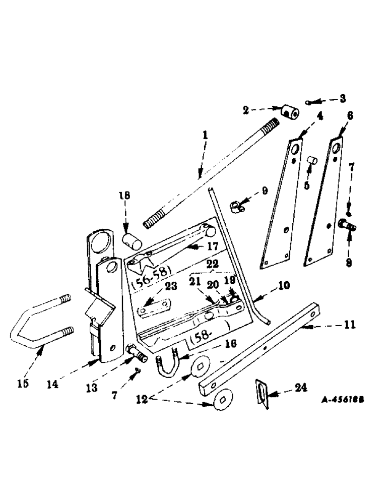 Схема запчастей Case IH 466 - (X-03) - THIRD GANG PARALLEL LINKAGE 