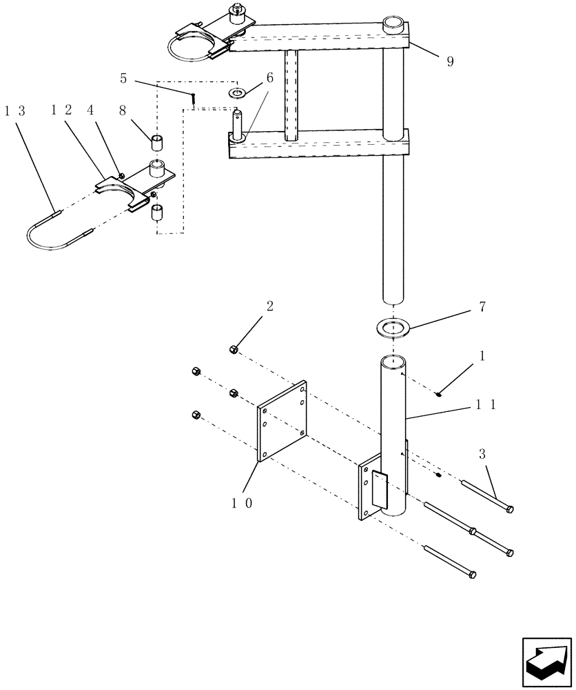 Схема запчастей Case IH SDX30 - (6.080.1) - CONCORD AIR CART PIVOT BRACKETS Related Equipment