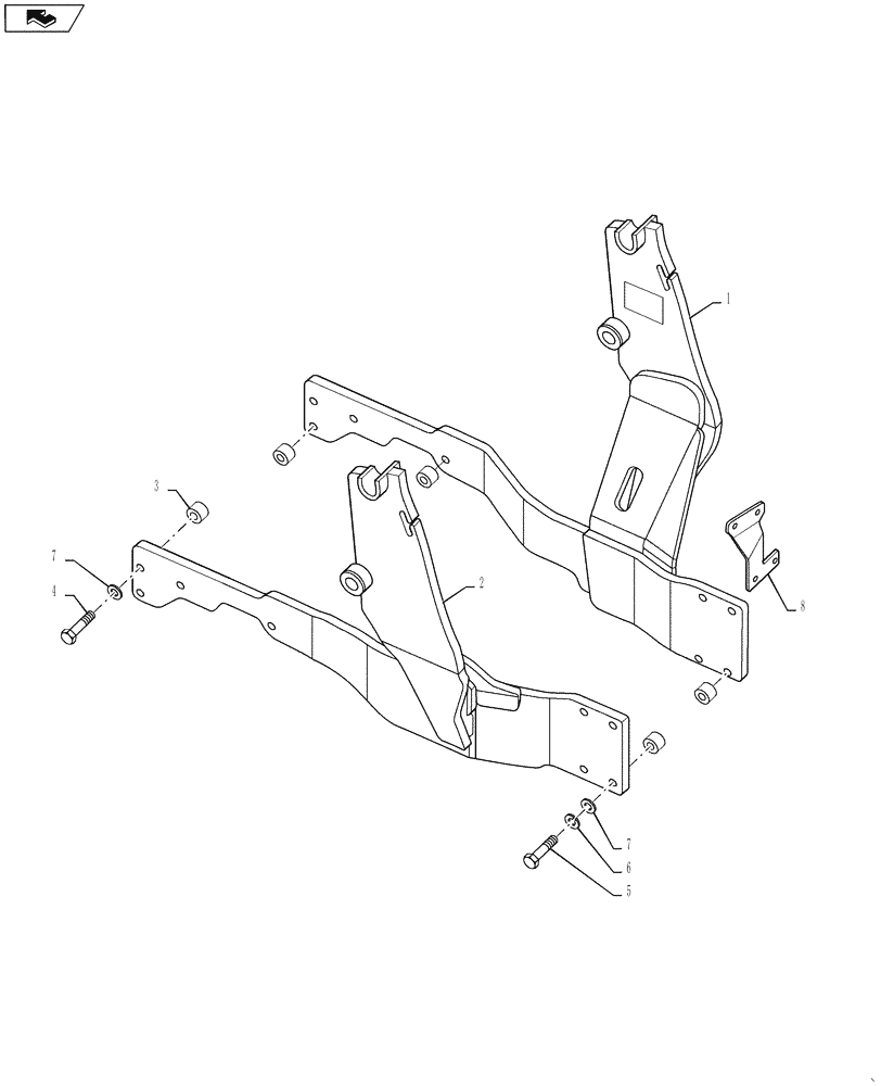 Схема запчастей Case IH L560 - (82.100.02) - SUBFRAME SET, JX55 - 70 - 730875006 (82) - FRONT LOADER & BUCKET