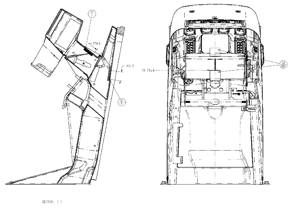 Схема запчастей Case IH SPX4410 - (01-009[04]) - FRONT CONSOLE, HVAC ASSEMBLY Cab Interior