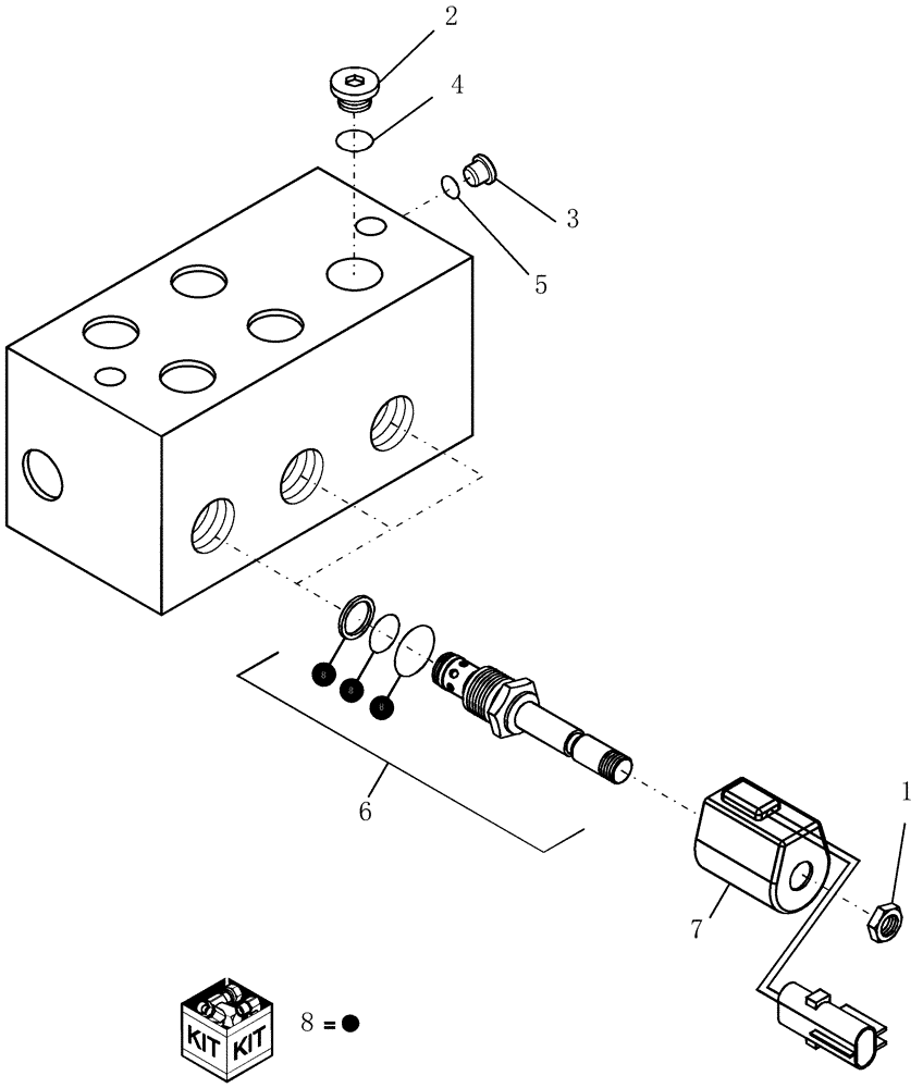 Схема запчастей Case IH 5500 - (4-22) - SOLENOID VALVE 93188C1 DETAILS (04) - ELECTRICAL SYSTEMS