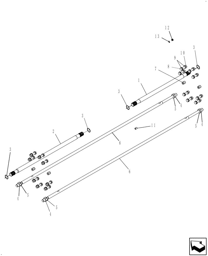 Схема запчастей Case IH 7120 - (41.106.03[01]) - DRIVE SHAFTS AND RODS, TRACK - NA - 7120 (41) - STEERING