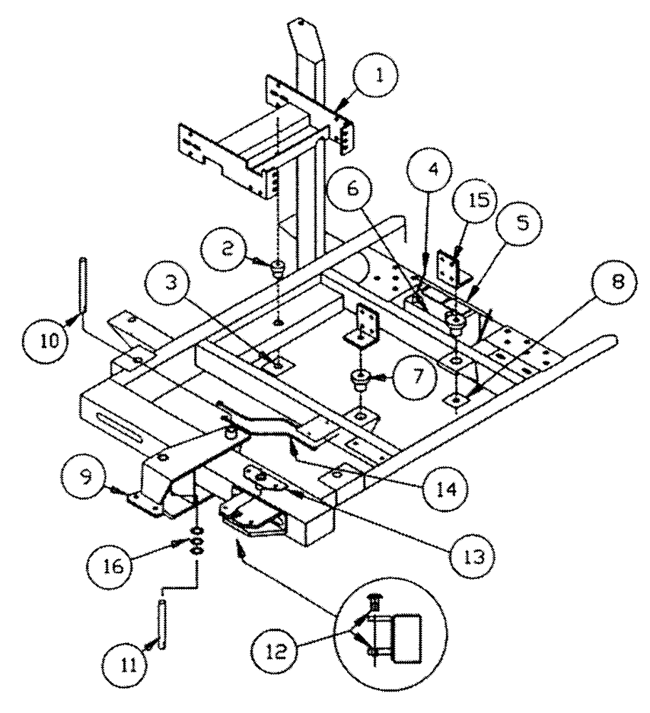 Схема запчастей Case IH TYLER - (02-001) - ENGINE MOUNTS (01) - ENGINE