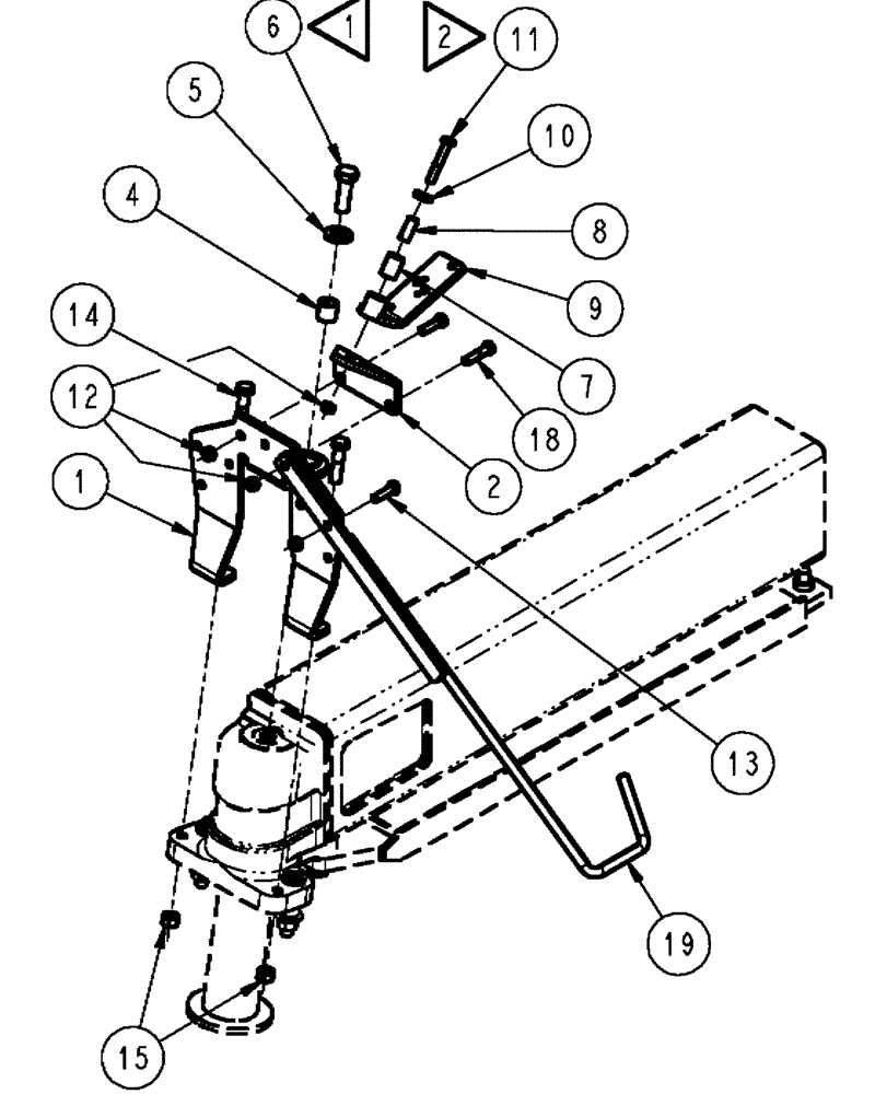 Схема запчастей Case IH SPX4410 - (04-008) - PIVOT HOSE MOUNT ASSEMBLY, RR Suspension & Frame