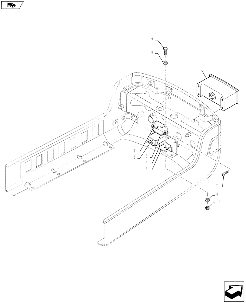 Схема запчастей Case IH 4430 - (55.404.03) - CENTER HEADLIGHT, HID OPTION (55) - ELECTRICAL SYSTEMS