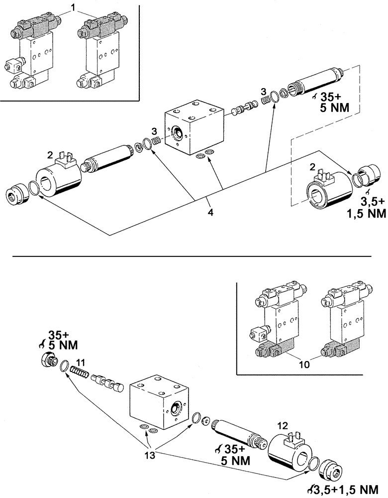 Схема запчастей Case IH C55 - (08-28[01]) - VALVE - DISASSEMBLED (08) - HYDRAULICS