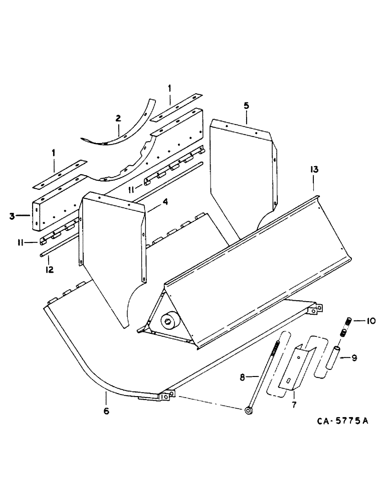 Схема запчастей Case IH 1460 - (17-065) - DISCHARGE BEATER BOTTOM, SPRING LOADED Mounted Equipment