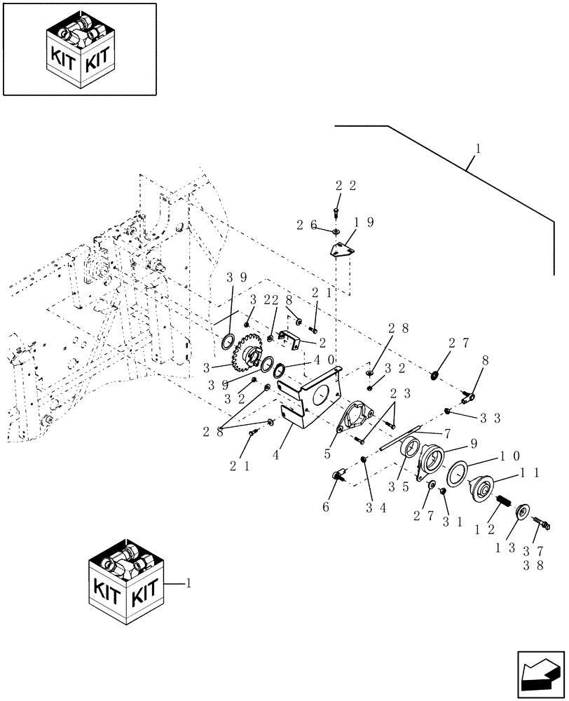 Схема запчастей Case IH RB554 - (18.37) - DIA KIT, DECLUTCH, NORTH AMERICA (18) - ACCESSORIES