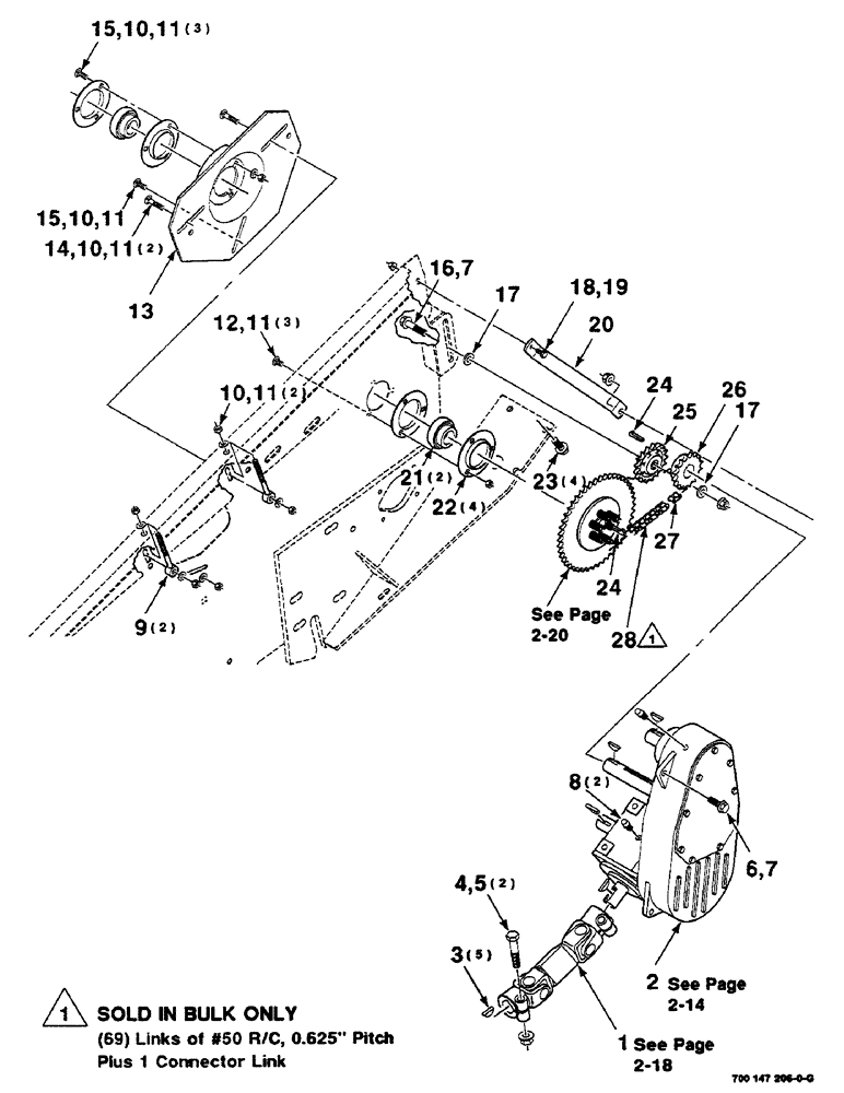 Схема запчастей Case IH SC414 - (2-10) - AUGER DRIVE ASSEMBLY, LEFT (09) - CHASSIS