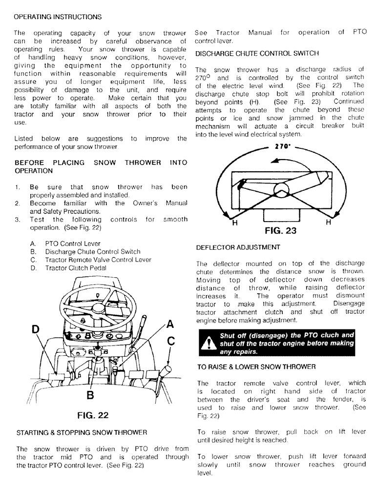 Схема запчастей Case IH C100 - (22) - OPERATING INSTRUCTIONS 