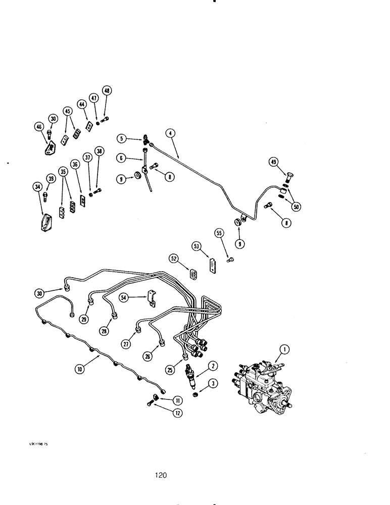 Схема запчастей Case IH 6590TA - (120) - FUEL INJECTION SYSTEM, 6TA-590 ENGINE 