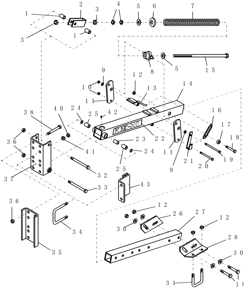 Схема запчастей Case IH PTX600 - (6.330.1) - HARROW MOUNT ARM WITH ADJUSTABLE LENGTH ARM Related Equipment