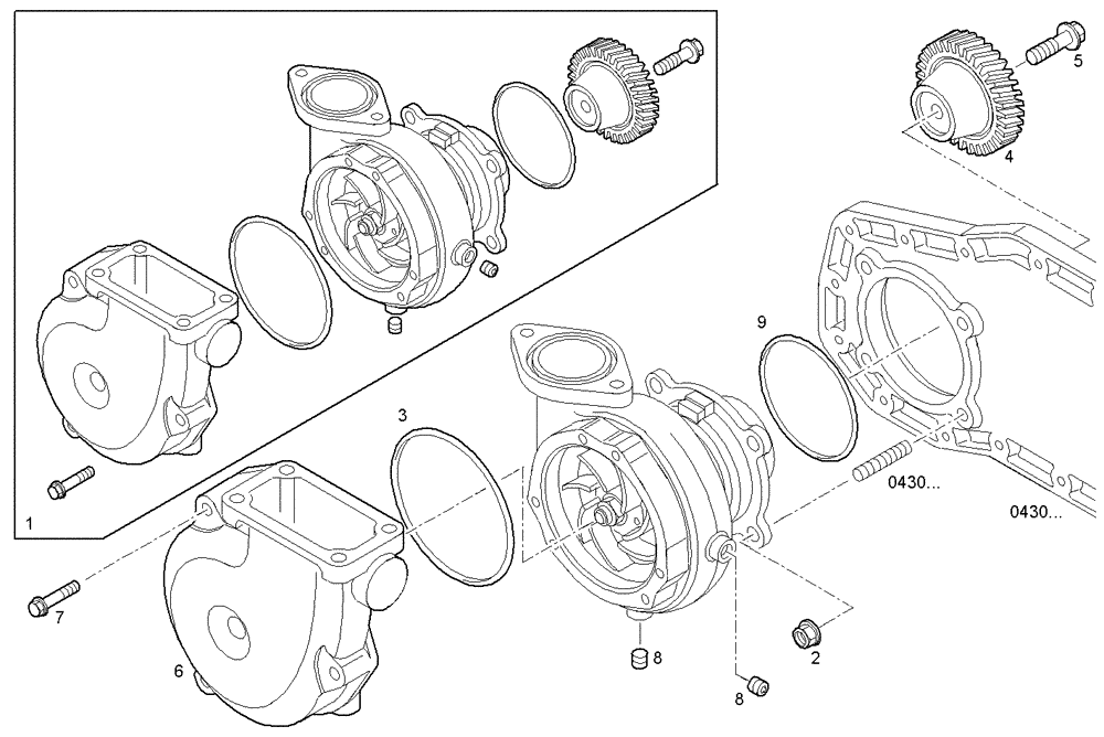 Схема запчастей Case IH FVAE2884X B200 - (3201.016) - WATER PUMP 