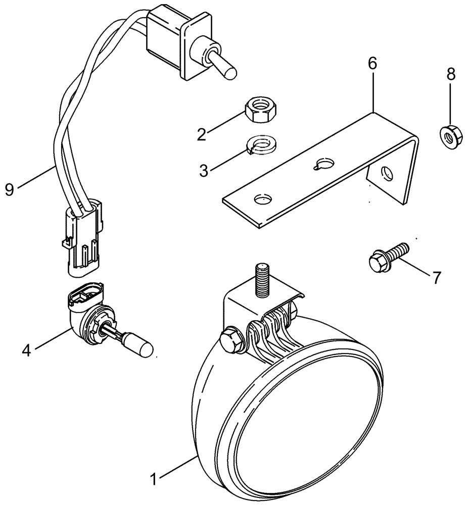 Схема запчастей Case IH 2388 - (04-32) - LAMP ASSY - SIEVE (06) - ELECTRICAL