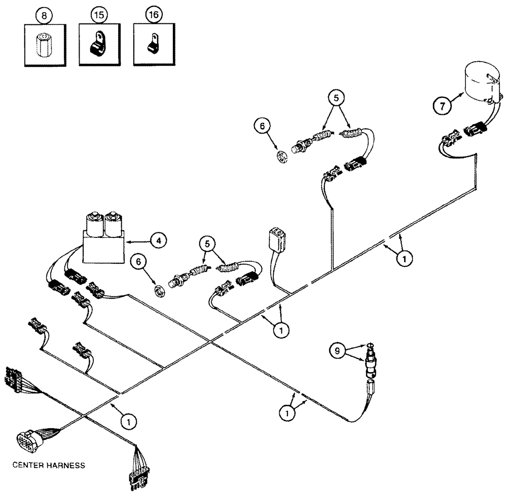 Схема запчастей Case IH 2388 - (04-13) - HARNESS, LOWER (06) - ELECTRICAL