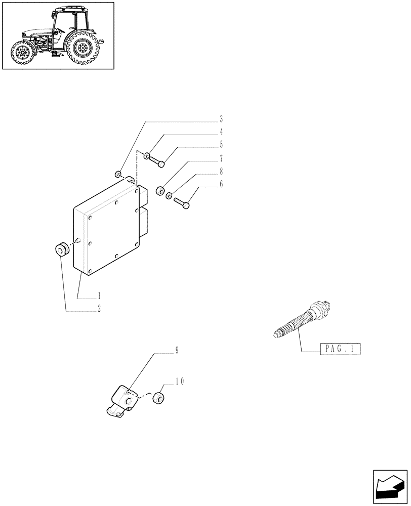 Схема запчастей Case IH JX1085C - (1.92.74/01[02]) - (VAR.126-127) ELECTRONIC LIFT - ELECTRONIC CONTROL UNIT (10) - OPERATORS PLATFORM/CAB