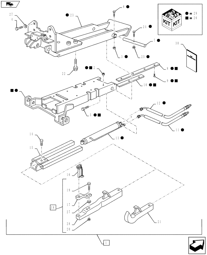 Схема запчастей Case IH PUMA 145 - (88.037.07[01]) - DIA KIT, AUTOMATIC PICK UP HITCH WITH HYDR. PUSH BACK - PUMA 160 (88) - ACCESSORIES