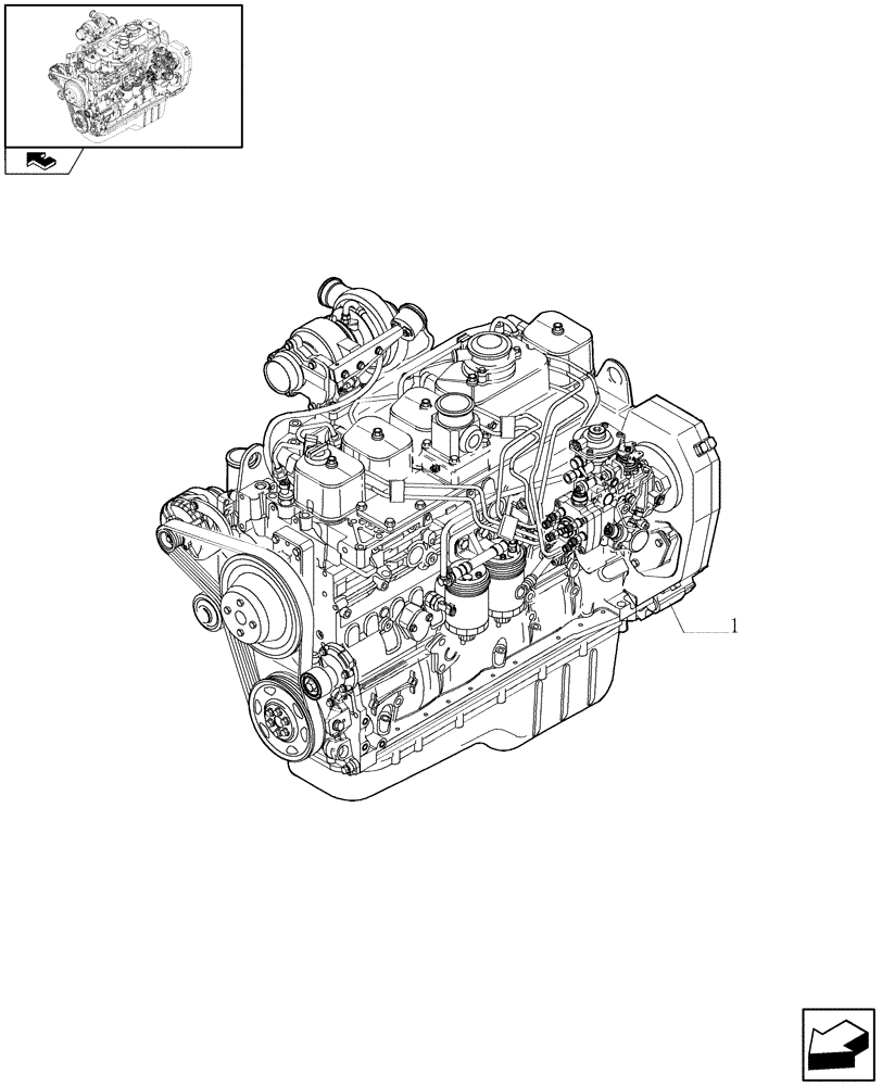 Схема запчастей Case IH F4GE9684R J600 - (0.02.1) - ENGINE ASSY (504115847) 