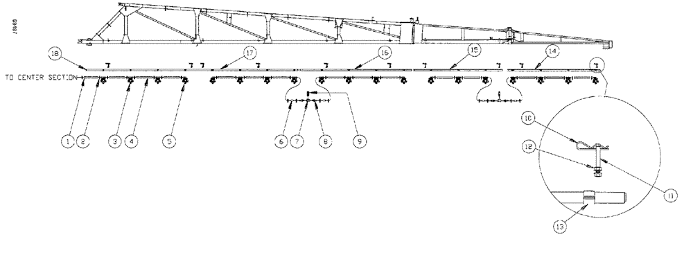 Схема запчастей Case IH SPX3185 - (218) - LIQUID PLUMBING, 75 3-BOOM SHUTOFF 20" NOZZLE SPACING, RH AND LH BOOM (78) - SPRAYING