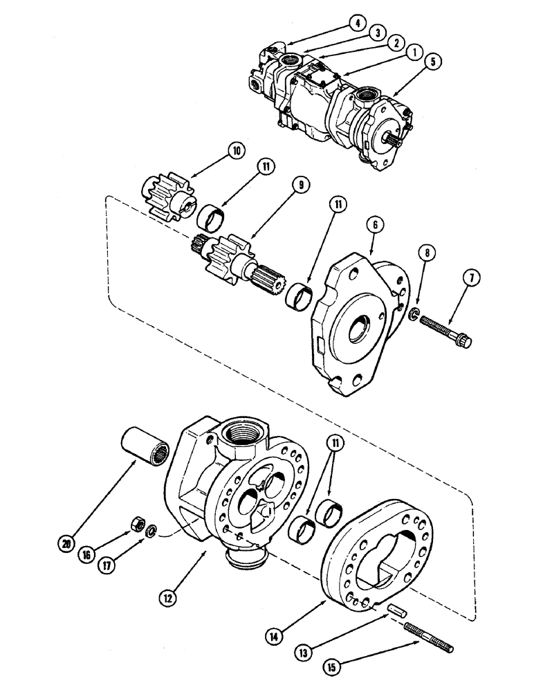 Схема запчастей Case IH 4890 - (8-276) - TRIPLE HYDRAULIC PUMP ASSEMBLY, CHARGE PUMP SECTION (08) - HYDRAULICS