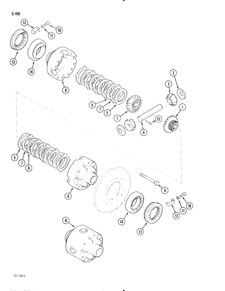 Схема запчастей Case IH 695 - (5-68) - MECHANICAL FRONT DRIVE CARRARO, DIFFERENTIAL (05) - STEERING