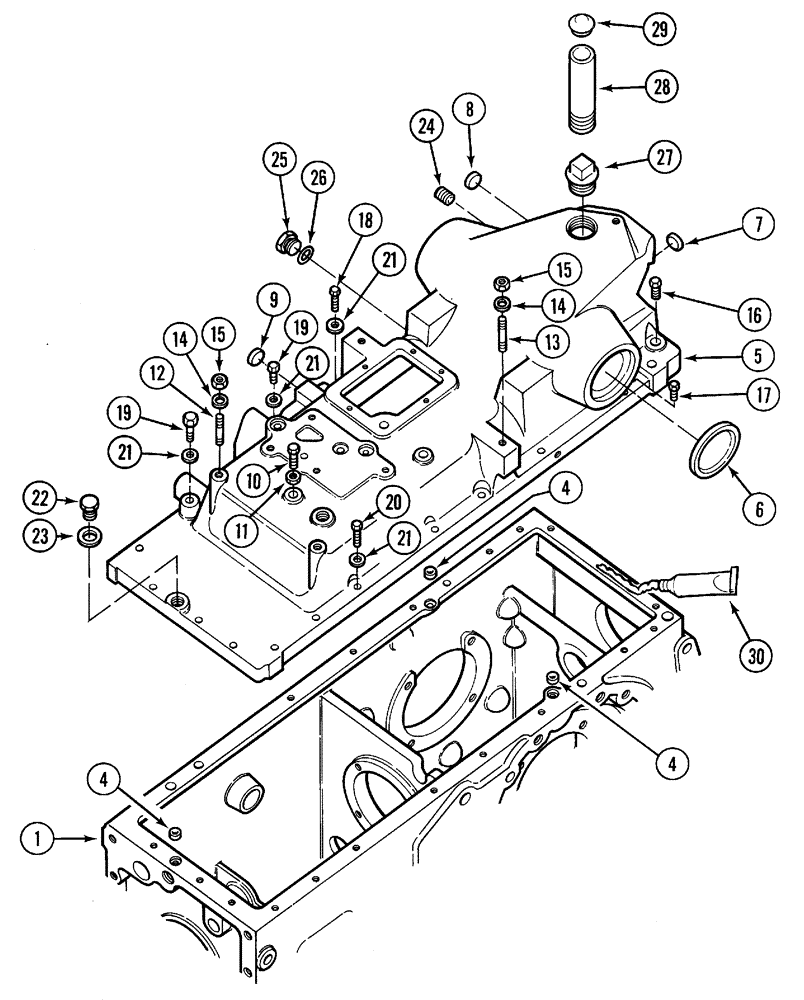 Схема запчастей Case IH C60 - (06-16) - REAR FRAME TOP COVER (06) - POWER TRAIN