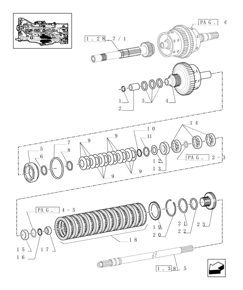 Схема запчастей Case IH MXM175 - (1.32.1/01[01]) - CENTRAL REDUCTION GEARS (03) - TRANSMISSION