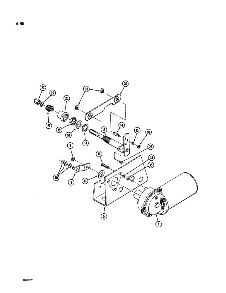 Схема запчастей Case IH 9240 - (4-068) - WIPER DRIVE, FRONT WINDOWS, PRIOR TO P.I.N. JCB0027741 (04) - ELECTRICAL SYSTEMS