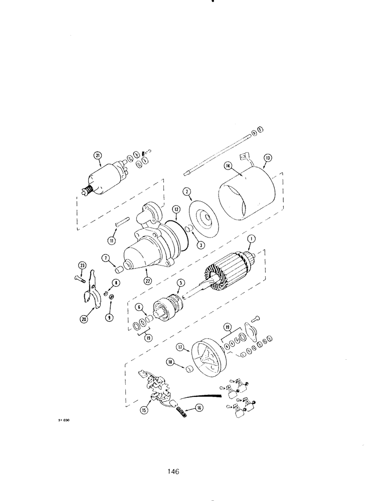 Схема запчастей Case IH 6590TA - (146) - STARTER ASSEMBLY 