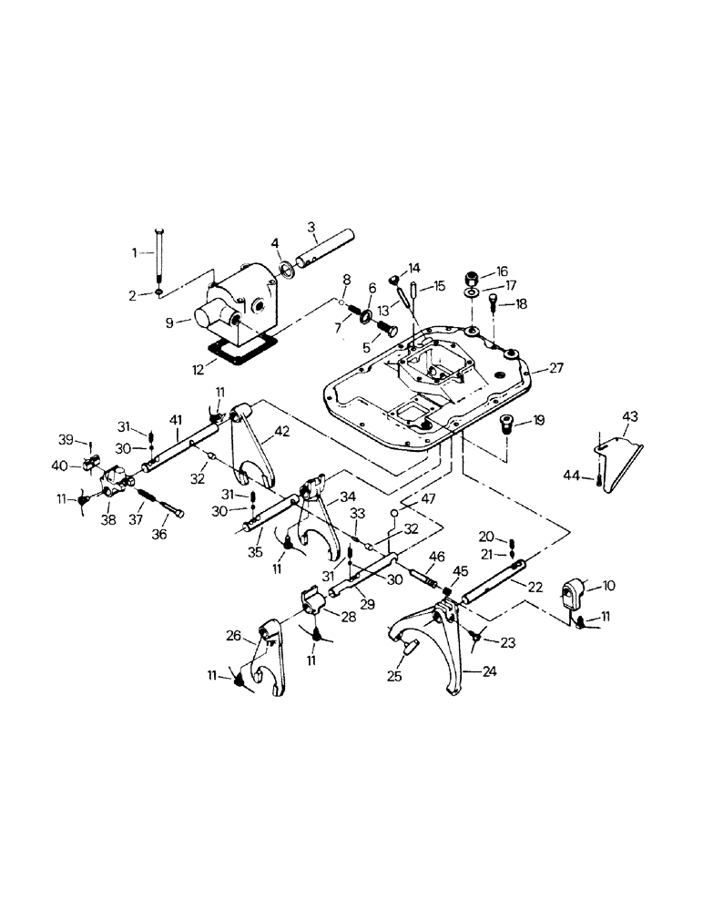 Схема запчастей Case IH CM325 - (04-32) - TRANSMISSION SHIFTER HOUSING (04) - Drive Train