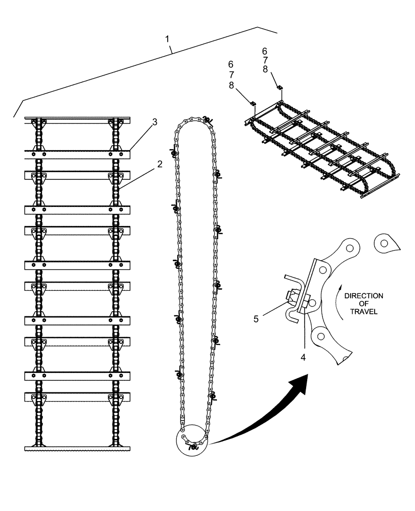 Схема запчастей Case IH AFX8010 - (K.25.E.48[09]) - FEEDER CHAIN AND SLATS, PIN HAJ106756 AND ABOVE K - Crop Processing