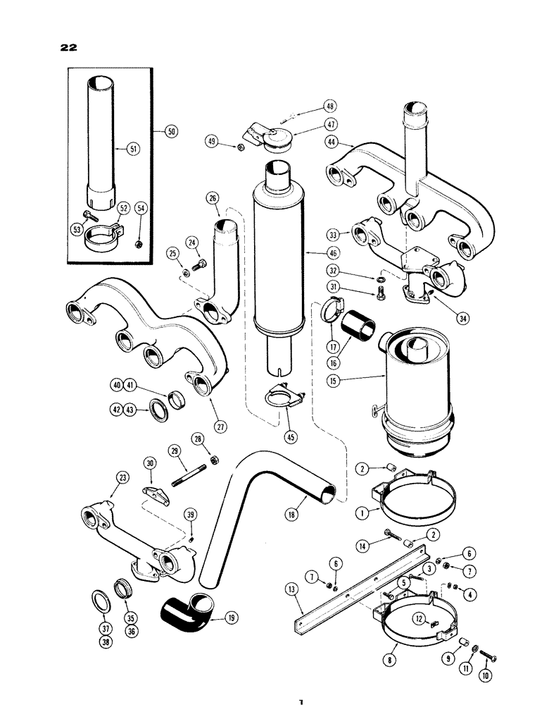 Схема запчастей Case IH 730 SERIES - (022) - AIR CLEANER, MANIFOLD AND MUFFLER, 251 AND 284 SPARK IGNITION, EXCEPT GROVE (02) - ENGINE