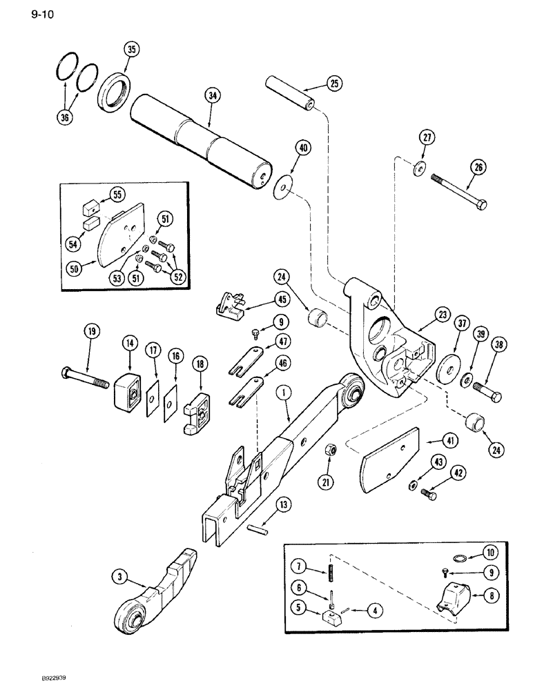 Схема запчастей Case IH 7110 - (9-010) - HITCH LOWER LIFT LINKS, PRIOR TO P.I.N. JJA0036010 (09) - CHASSIS/ATTACHMENTS