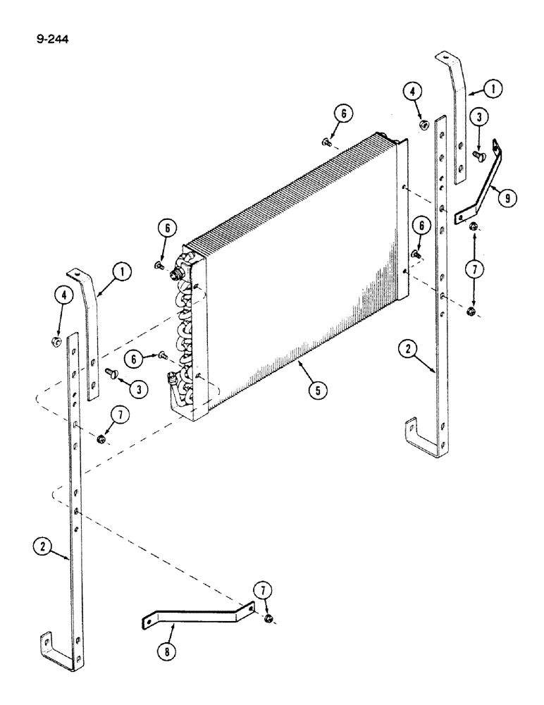 Схема запчастей Case IH 1620 - (9-244) - CONDENSER COIL AND SUPPORTS (10) - CAB & AIR CONDITIONING